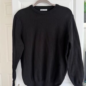 Zara Men's Classic Black Crewneck Sweater